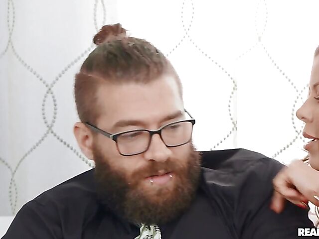 Horny MILF in red leggings Alexis Fawx gets it from her stepbrother