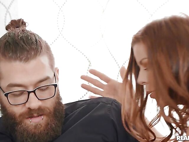 Horny MILF in red leggings Alexis Fawx gets it from her stepbrother