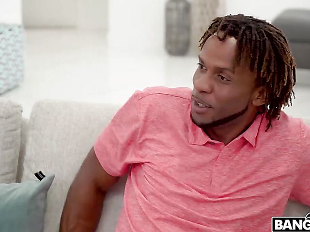 Bubble butt ebony babe with big boobs Yum Thee Boss fucks a black cock