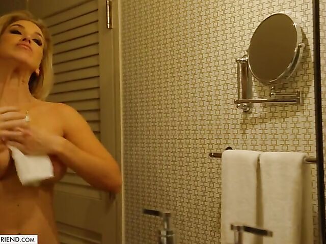 Big tits MILF escort in red lingerie Kayla Paige is a perfect one