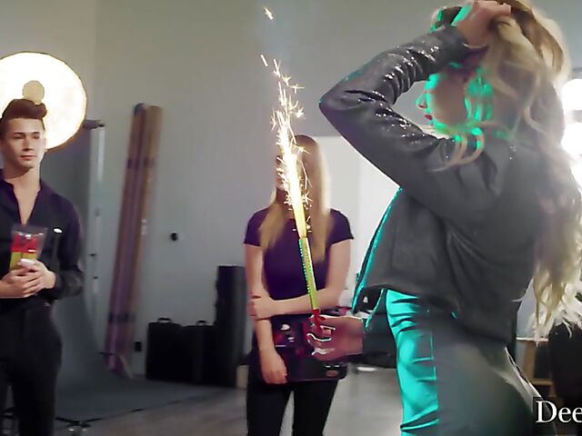 BBC threesome on set with Ashley Lane and Naomi Swann