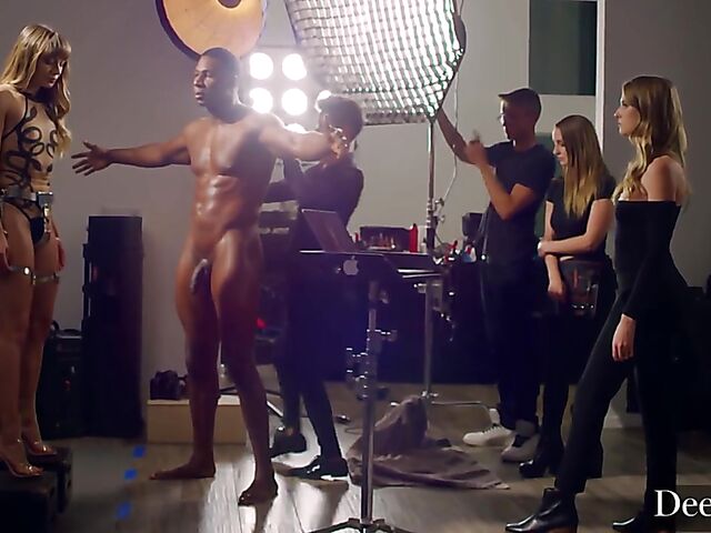 BBC threesome on set with Ashley Lane and Naomi Swann