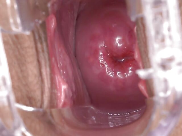 Bodystocking, speculum and Paola's open pussy