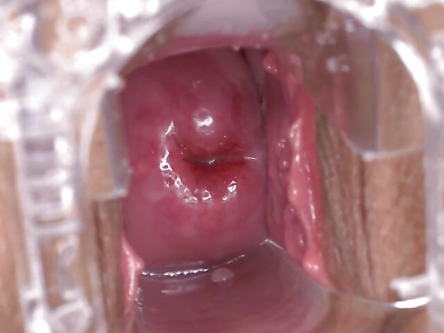 Bodystocking, speculum and Paola's open pussy