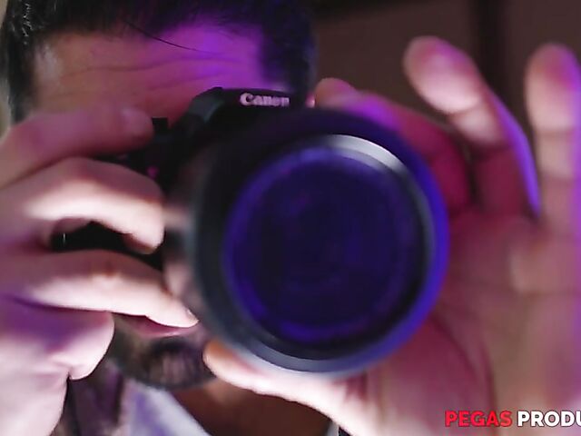 Hot fuck session after a photoshoot with curly brunette Victoria Brennan