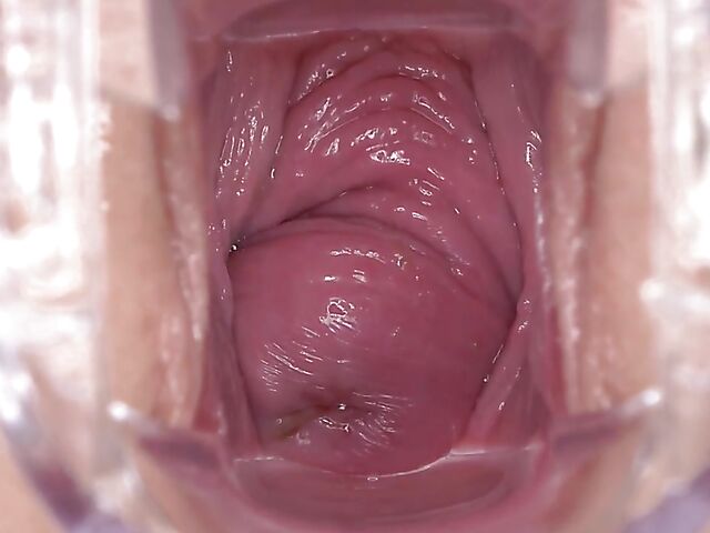 Speculum pussy gape close up with Sydney Love