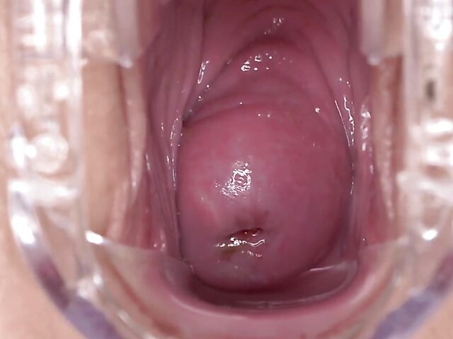 Speculum pussy gape close up with Sydney Love