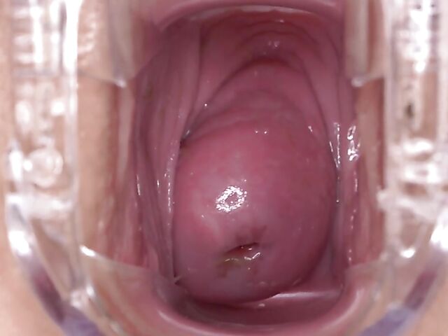 Speculum pussy gape close up with Sydney Love