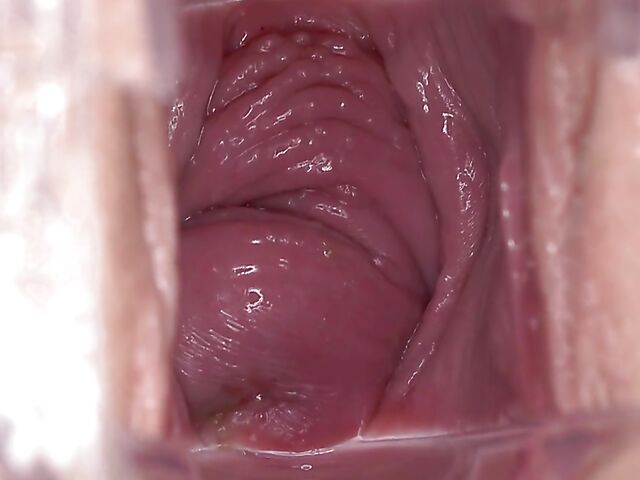 Speculum pussy gape close up with Sydney Love