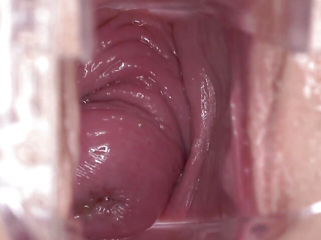 Speculum pussy gape close up with Sydney Love