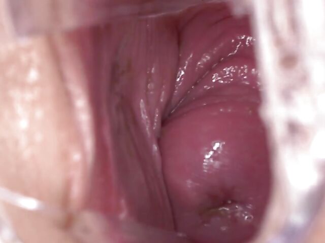 Speculum pussy gape close up with Sydney Love