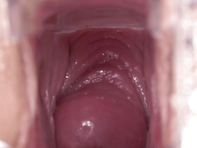 Speculum pussy gape close up with Sydney Love