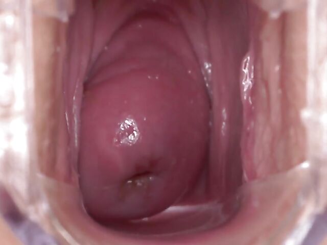 Speculum pussy gape close up with Sydney Love