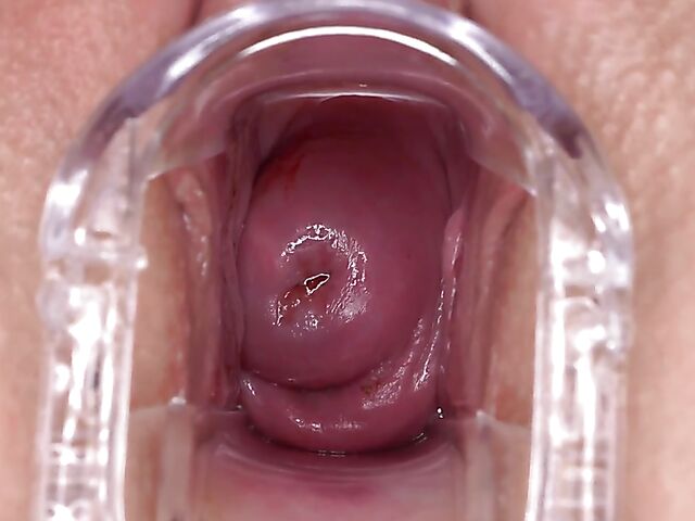 Speculum pussy gape close up with Sydney Love