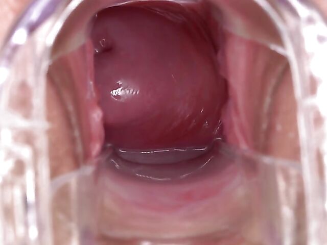 Cindy Shine's pussy gape session with her hitachi wand and speculum