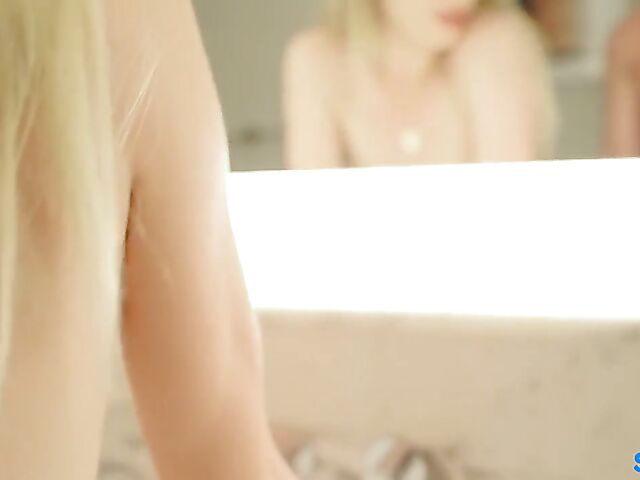 POV squirt fuck in red lingerie with skinny Aiden Ashley