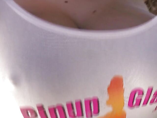 Busty model with big natural tits Satinee Capona gets wet under the palm tree