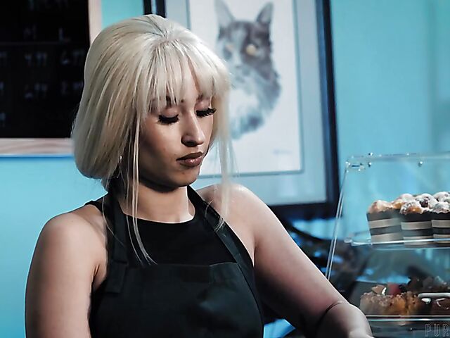 Doing it with blonde teen barista Dixie Lynn