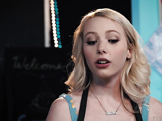 Doing it with blonde teen barista Dixie Lynn