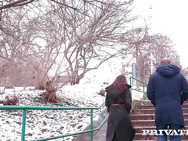 Katy Rose's interracial black cock DP in lingerie