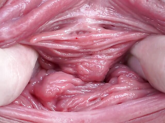 Look inside Elena Vega's widely spread pink pussy