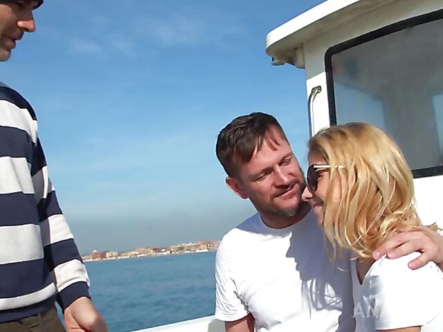 Seaside outdoor DP on a boat with Rebecca Volpetti