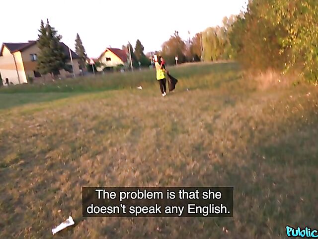 Public pickup and POV sex in the woods for cash with Jennifer Mendez