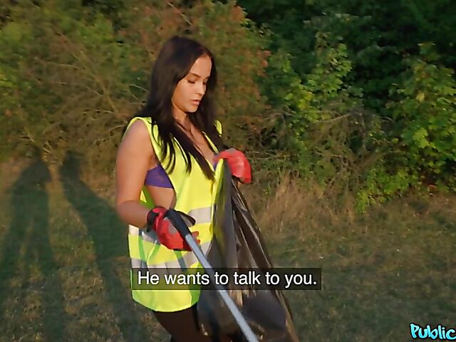 Public pickup and POV sex in the woods for cash with Jennifer Mendez