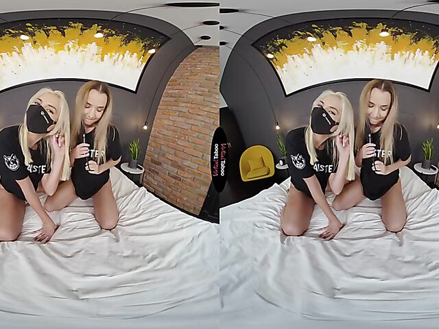 Lika Star & Mona Blue - Two girls POV masturbation in VR 3D