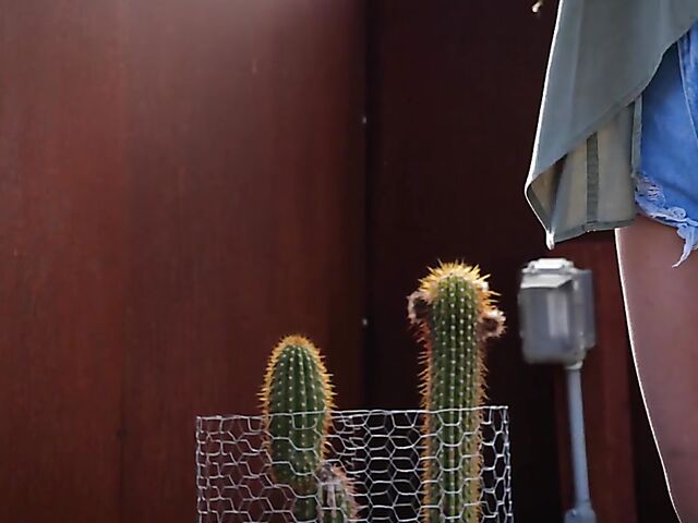 Shaved solo babe in boots Gina Marie bares all and opens her legs