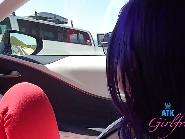 POV fucking with purple hair girl Lily Adams is fun