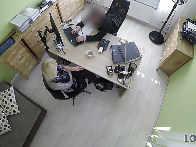 Czech blonde Katy Rose gets pounded by the loan agent