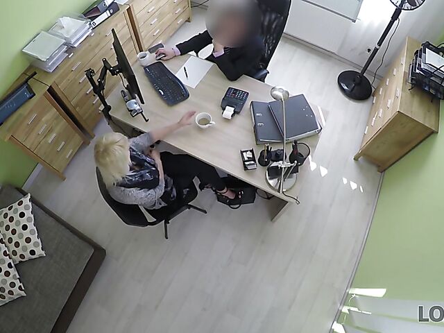 Czech blonde Katy Rose gets pounded by the loan agent