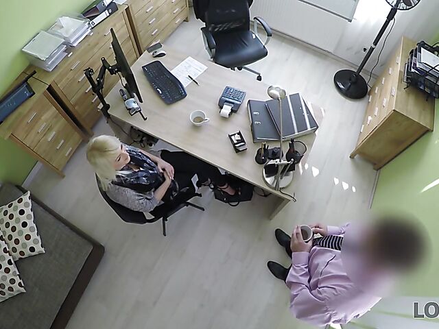 Czech blonde Katy Rose gets pounded by the loan agent