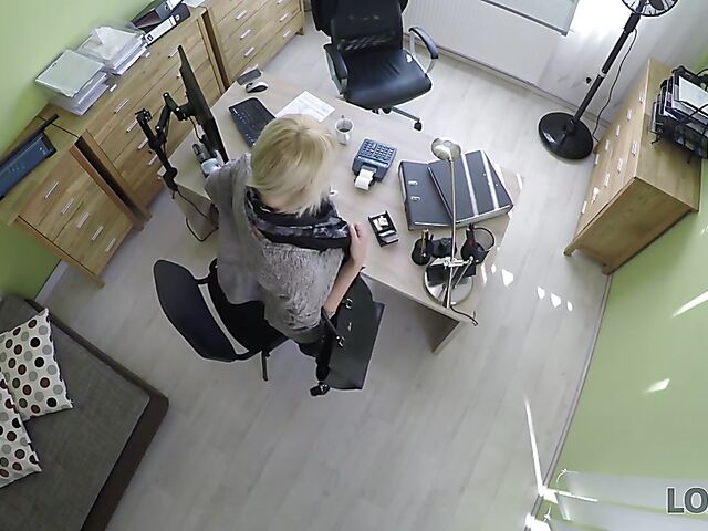 Czech blonde Katy Rose gets pounded by the loan agent