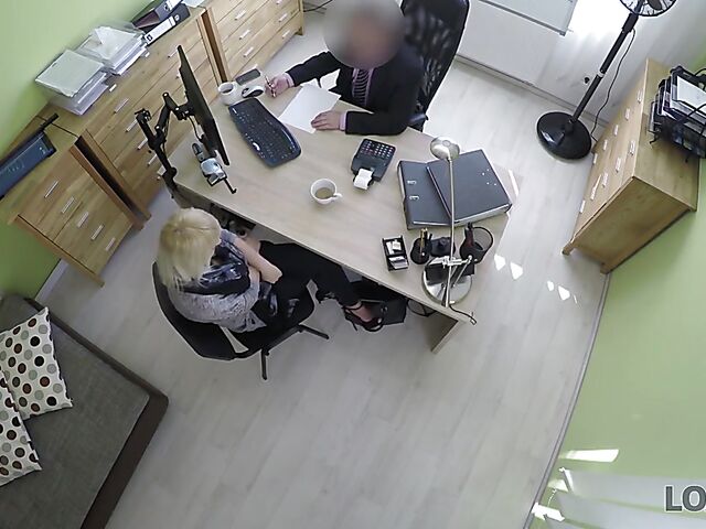 Czech blonde Katy Rose gets pounded by the loan agent