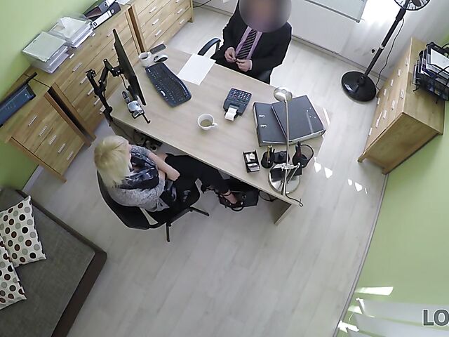 Czech blonde Katy Rose gets pounded by the loan agent