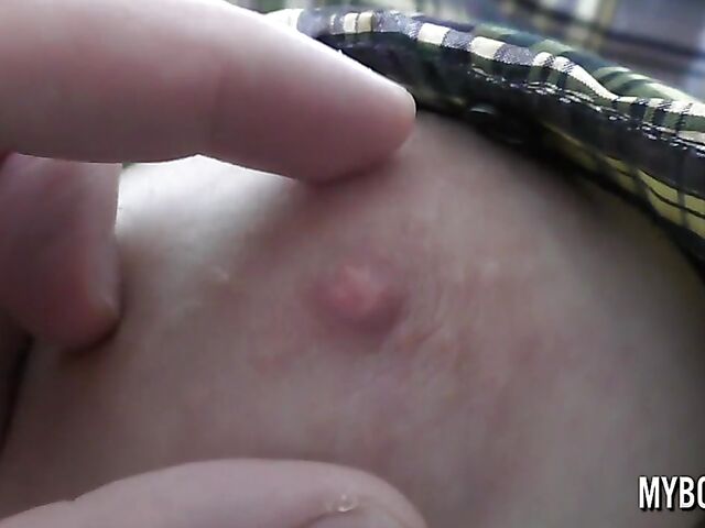 Nipple play, close up blowjob and spanking in bondage