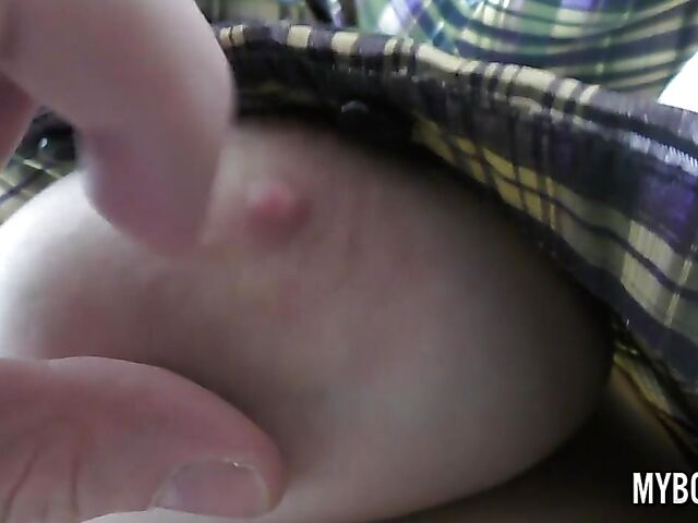 Nipple play, close up blowjob and spanking in bondage