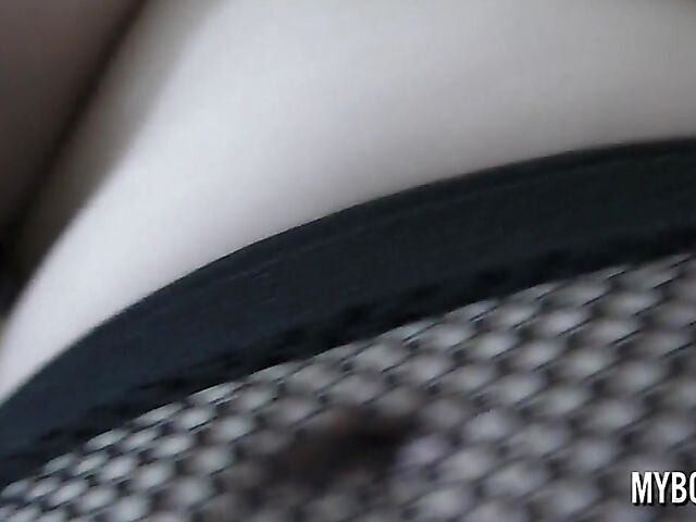 Nipple play, close up blowjob and spanking in bondage