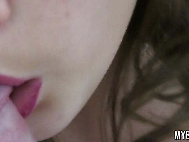 Nipple play, close up blowjob and spanking in bondage