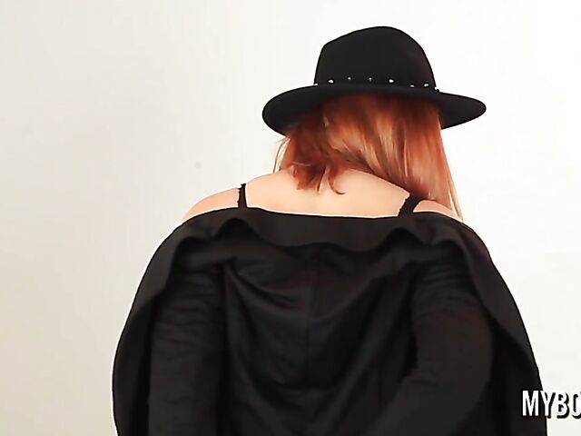 Alexsis Faye - Busty redhead in pantyhose solo