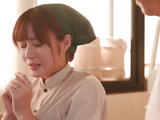 Japanese sex at the bakery with Riho Fujimori