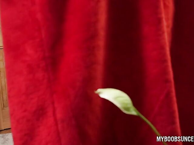 Big natural tits and toys in Katrina Hartlova and Sofia Lee's Christmas porn shoot with toys