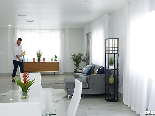 Masked burglar Maya Farrell has a nice trimmed pussy and she's ready to fuck