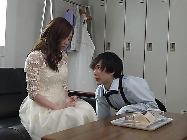 Japanese wedding fuck fest with Nozomi Azuma