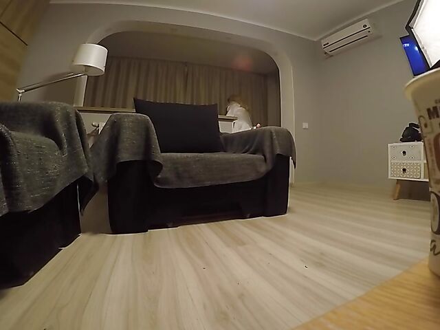 Cute Kitty's huge naturals shot on cam at home