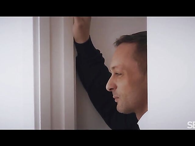 Sensual blonde in black lingerie fuck session featuring Ariela