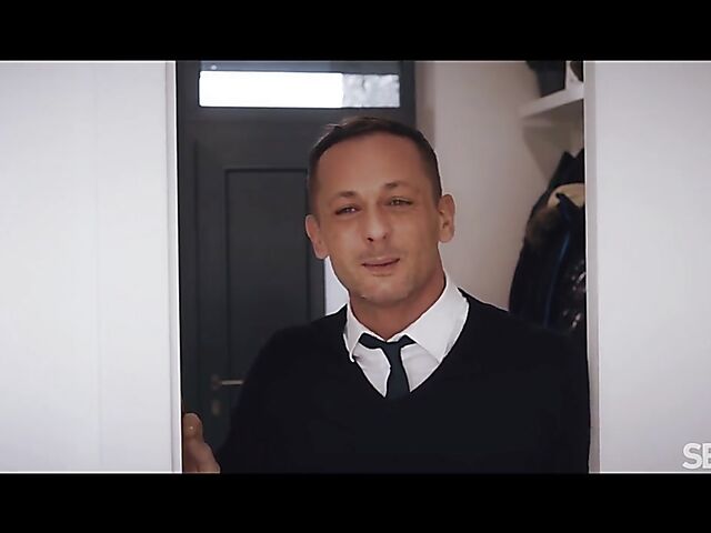 Sensual blonde in black lingerie fuck session featuring Ariela