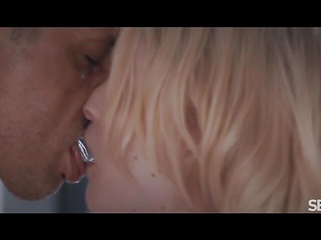 Sensual blonde in black lingerie fuck session featuring Ariela